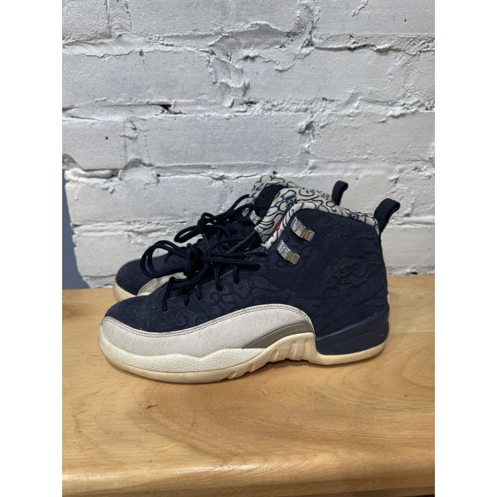 Air Jordan 12 Kids Blue Retro International Flight‎ BV8017-445 Shoes Sz 6.5
